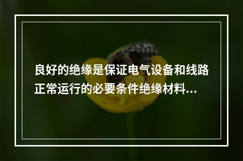 良好的绝缘是保证电气设备和线路正常运行的必要条件绝缘材料上的