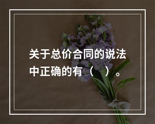 关于总价合同的说法中正确的有（　）。