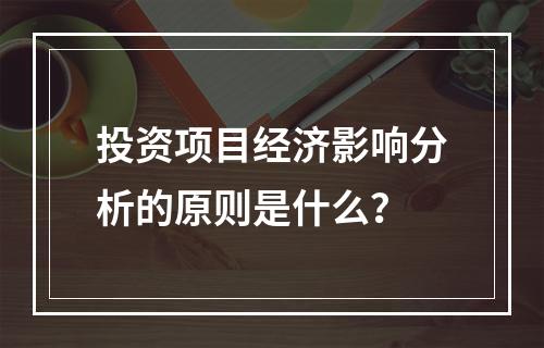 投资项目经济影响分析的原则是什么？