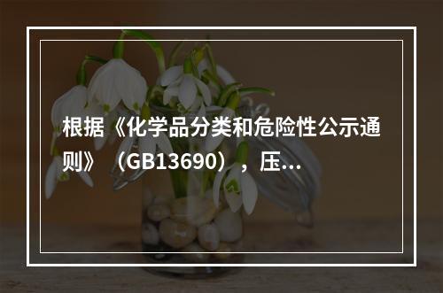 根据《化学品分类和危险性公示通则》（GB13690），压力下