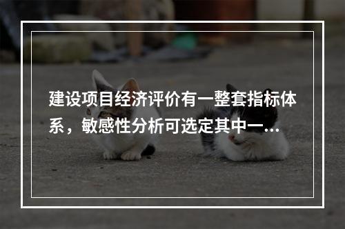 建设项目经济评价有一整套指标体系，敏感性分析可选定其中一个