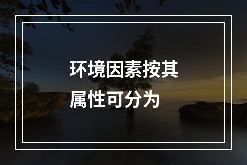 环境因素按其属性可分为