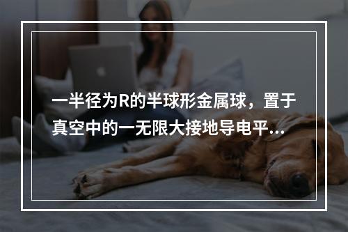 一半径为R的半球形金属球，置于真空中的一无限大接地导电平板