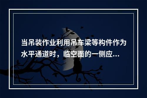 当吊装作业利用吊车梁等构件作为水平通道时，临空面的一侧应设置