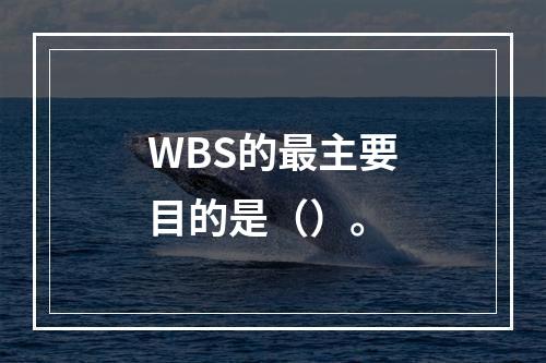 WBS的最主要目的是（）。