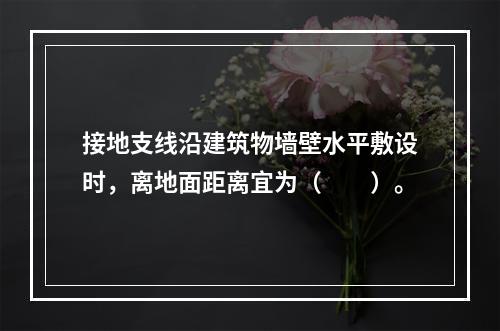 接地支线沿建筑物墙壁水平敷设时，离地面距离宜为（　　）。