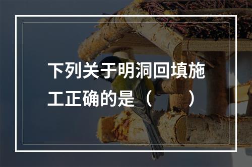 下列关于明洞回填施工正确的是（　　）