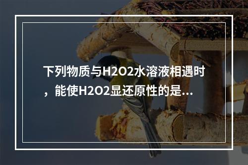 下列物质与H2O2水溶液相遇时，能使H2O2显还原性的是（