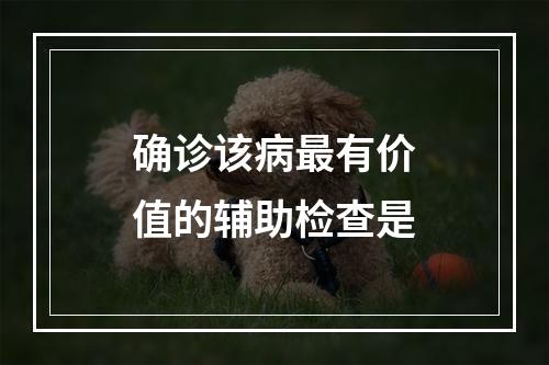 确诊该病最有价值的辅助检查是