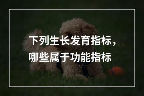 下列生长发育指标，哪些属于功能指标