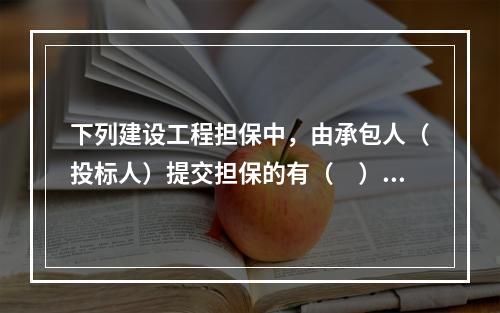 下列建设工程担保中，由承包人（投标人）提交担保的有（　）。