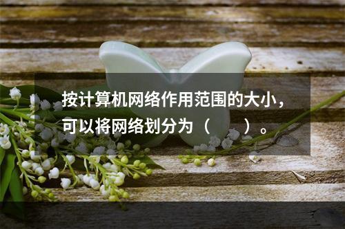 按计算机网络作用范围的大小，可以将网络划分为（　　）。