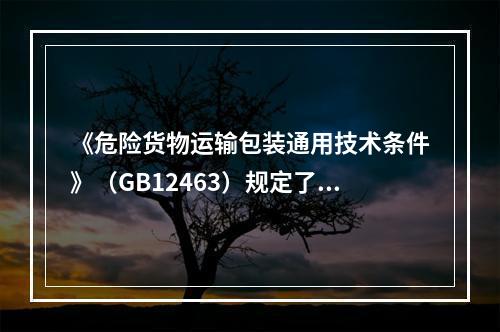 《危险货物运输包装通用技术条件》（GB12463）规定了危险