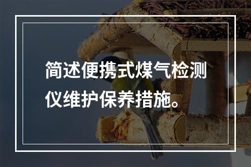 简述便携式煤气检测仪维护保养措施。