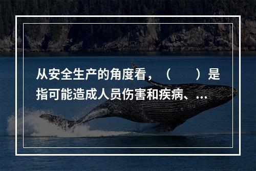 从安全生产的角度看，（　　）是指可能造成人员伤害和疾病、财