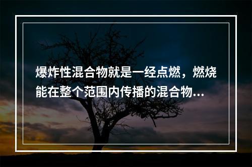 爆炸性混合物就是一经点燃，燃烧能在整个范围内传播的混合物。能