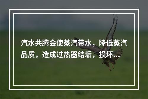 汽水共腾会使蒸汽带水，降低蒸汽品质，造成过热器结垢，损坏过热