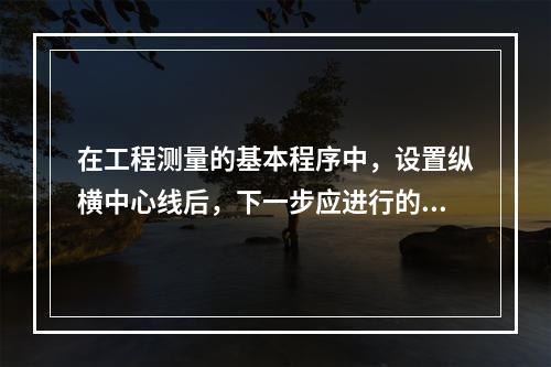 在工程测量的基本程序中，设置纵横中心线后，下一步应进行的程序