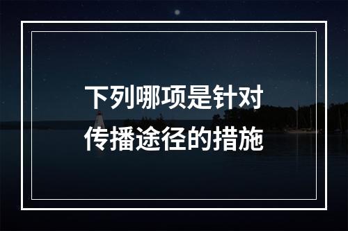 下列哪项是针对传播途径的措施