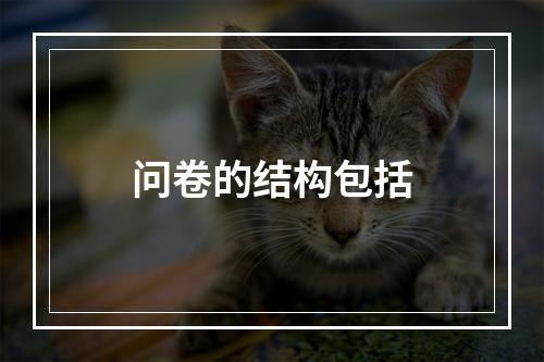 问卷的结构包括