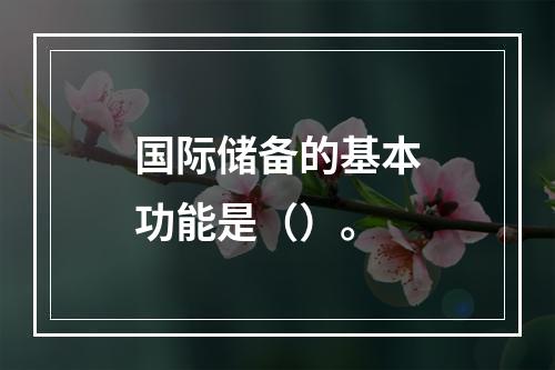 国际储备的基本功能是（）。