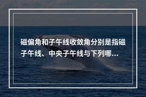 磁偏角和子午线收敛角分别是指磁子午线、中央子午线与下列哪项