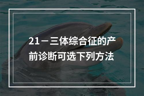 21－三体综合征的产前诊断可选下列方法