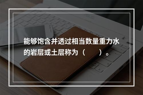 能够饱含并透过相当数量重力水的岩层或土层称为（　　）。