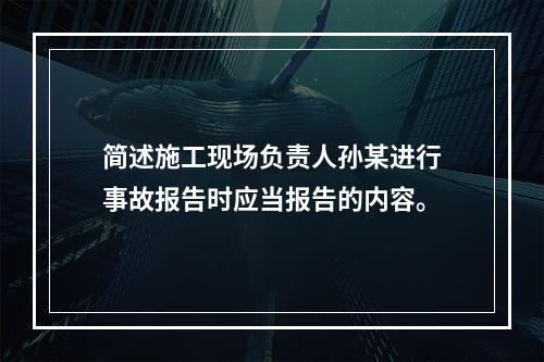 简述施工现场负责人孙某进行事故报告时应当报告的内容。