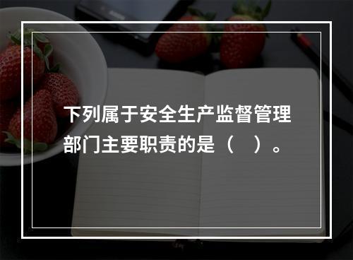 下列属于安全生产监督管理部门主要职责的是（　）。