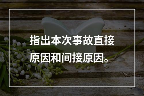 指出本次事故直接原因和间接原因。