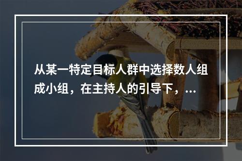 从某一特定目标人群中选择数人组成小组，在主持人的引导下，其成