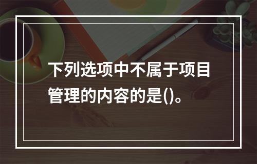 下列选项中不属于项目管理的内容的是()。