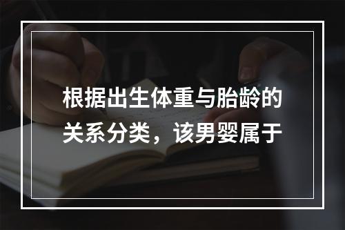 根据出生体重与胎龄的关系分类，该男婴属于