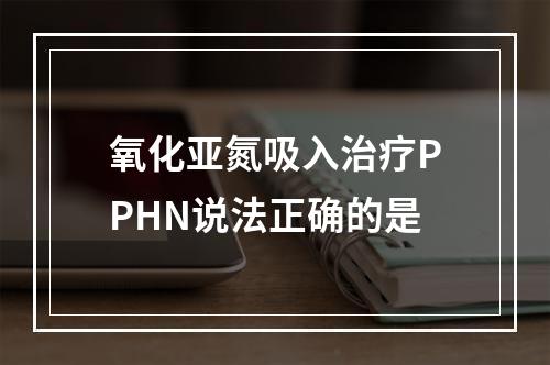 氧化亚氮吸入治疗PPHN说法正确的是