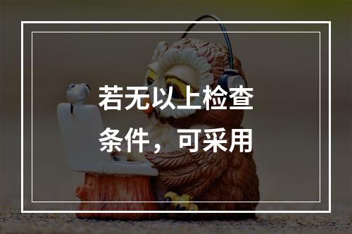 若无以上检查条件，可采用