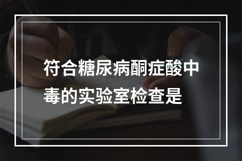 符合糖尿病酮症酸中毒的实验室检查是