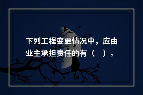 下列工程变更情况中，应由业主承担责任的有（　）。