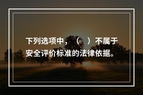 下列选项中，（　）不属于安全评价标准的法律依据。