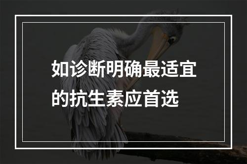 如诊断明确最适宜的抗生素应首选