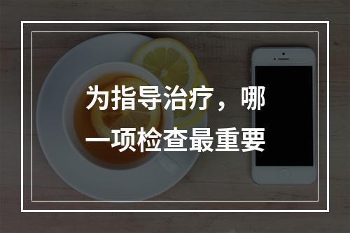 为指导治疗，哪一项检查最重要