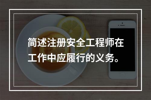 简述注册安全工程师在工作中应履行的义务。