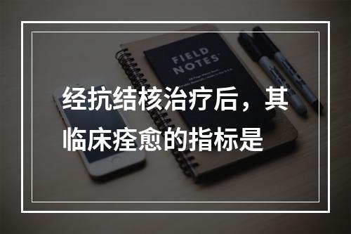 经抗结核治疗后，其临床痊愈的指标是