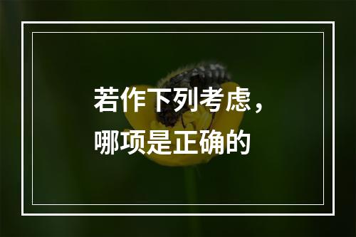 若作下列考虑，哪项是正确的