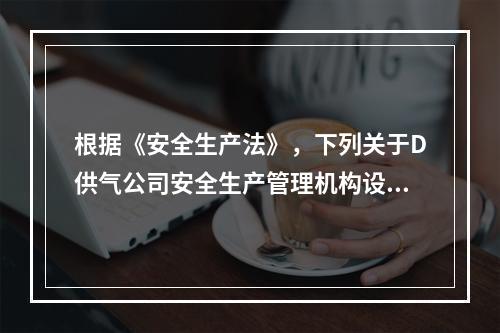 根据《安全生产法》，下列关于D供气公司安全生产管理机构设置和