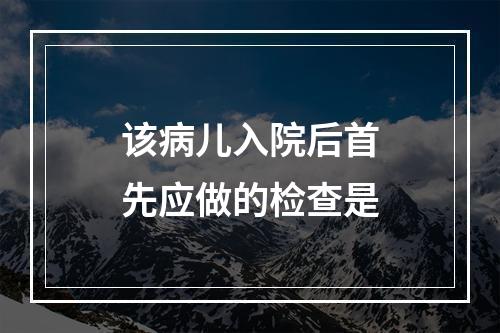 该病儿入院后首先应做的检查是