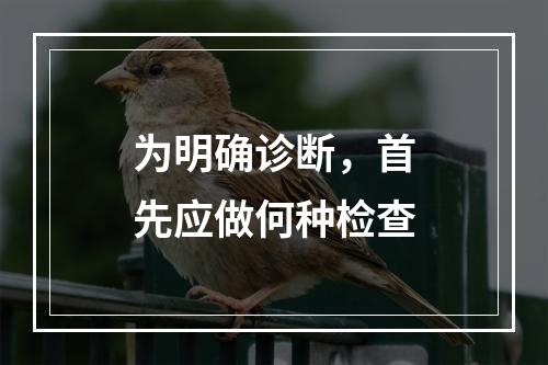 为明确诊断，首先应做何种检查