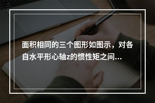 面积相同的三个图形如图示，对各自水平形心轴z的惯性矩之间的