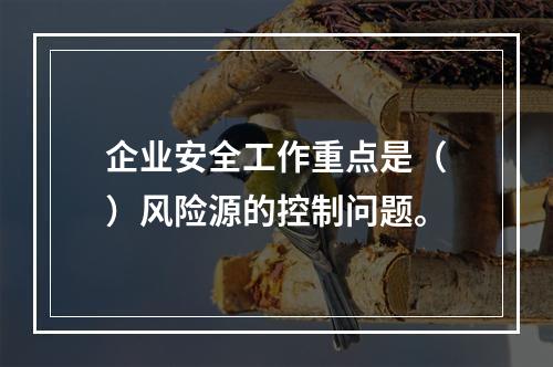 企业安全工作重点是（　）风险源的控制问题。