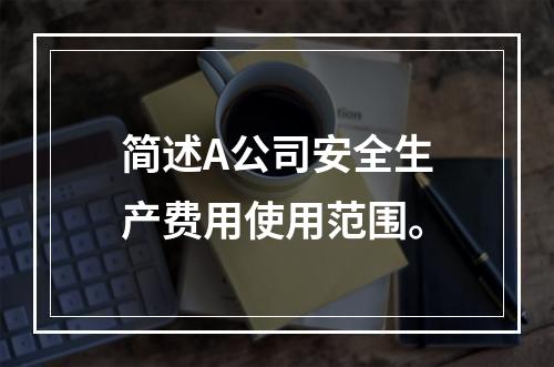 简述A公司安全生产费用使用范围。